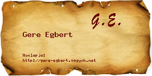 Gere Egbert névjegykártya